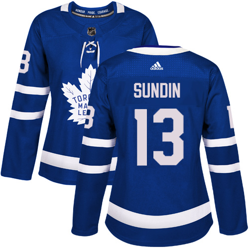 Adidas Toronto Maple Leafs 13 Mats Sundin Blue Home Authentic Women Stitched NHL Jersey